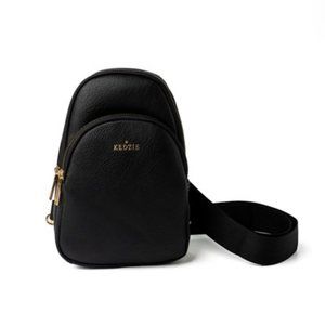 Kedzie Black Sling Bag in Soft Vegan Leather Crossbody Bag